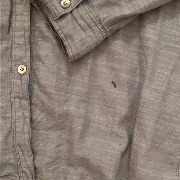 Free People denim button down with crochet back - Picture 2 of 4